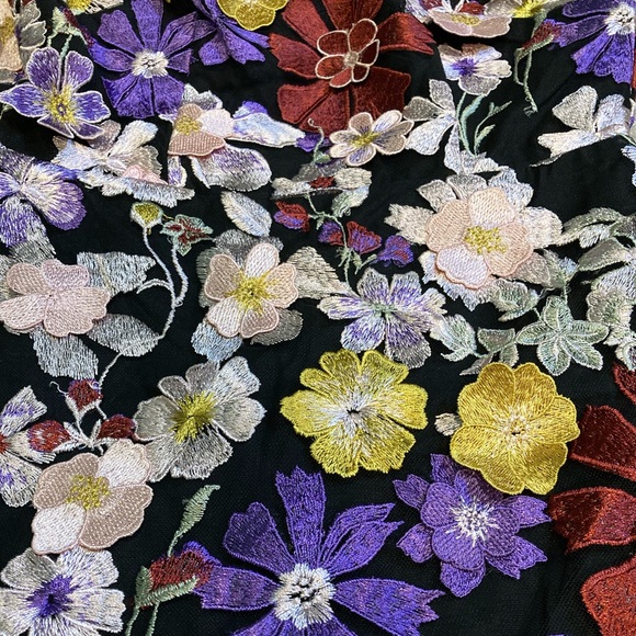 NWT Milly Yasmin Multi 3D Floral Embroidery Dress - Sz 0 - Picture 7 of 11